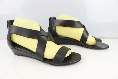 MINELLI Sandalias De Tacón Bajo De Cuero Negro T 40 Excelente Estado - Imagen 1 de 4