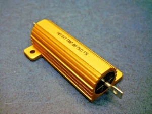 HEI 641 Huntington Electronics TMC50 Chassis Mount 50W Resistor 75 OHM Gold Tone - Picture 1 of 5