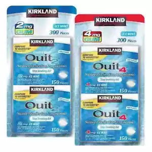 Kirkland Signature Quit 2 mg or 4 mg Ice Mint Gum, 300 Pieces - Picture 1 of 3