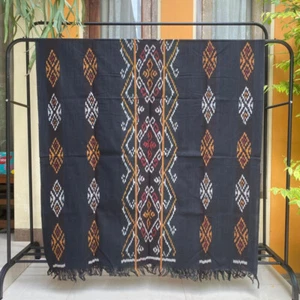 Rote Black Series Ethnic Blanket Woven Fabric Indonesian Textile - Picture 1 of 1