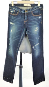 Abercrombie Fitch Jeans Womens Straight Leg Slim Fit Ripped Faded W 28 - Picture 1 of 16
