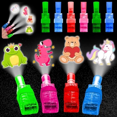Paquete de 28 luces LED para dedos que brillan en la oscuridad para verde, rosa, azul, rojo  Foto 1 de 4