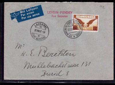 Correo aéreo de Suiza - Lausana a Zúrich 1937 - Imagen 1 de 2