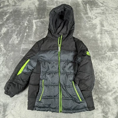 ZeroXposur Boy's Size Md 5/6 Drk Heather Black/Gray/Green Winter Puffer Jacket - Image 1 of 4