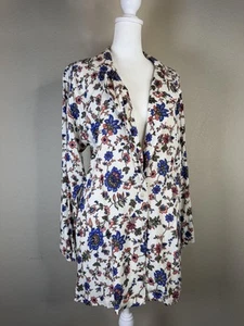 Vintage Blazer Womens Medium Floral Print Rayon Jacket 90s Retro Rare - Picture 1 of 12