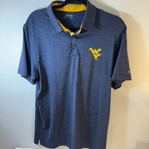 West Virginia Mountaineers Columbia Golf Omni-Wick Polo Size MEDIUM Navy Blue - Picture 1 of 4