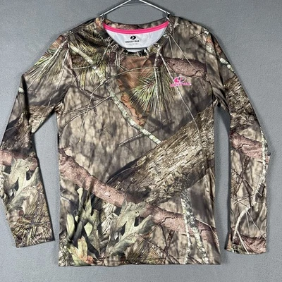Camisa Mossy Oak Mujer Grande 12-14 Camuflaje Rosa Logo Manga Larga Exterior Caza Foto 1 de 4