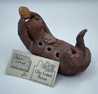 4" Sea Otter Clay Terra Cotta Hand Animal Flute U.S.A. Doris Trojcak New Nwt