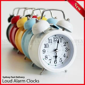 Twin Bell Alarm Clock Vintage Retro Loud Clocks Battery Bedside Desk Analogue - Picture 1 of 20