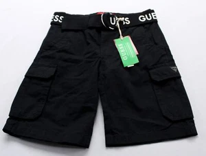 Guess Boy's Mid-Rise Logo Belted Cargo Bermuda Shorts WR4 Jet Black Size 7 NWT - Picture 1 of 4