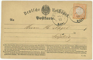 Deutsches Reich Postkarte Höxter Leipzig 1873
