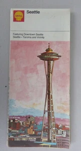 1972 Seattle street map Shell oil gas Redmond Renton Space Needle cover - Picture 1 of 4