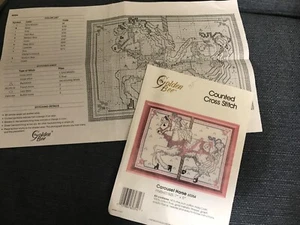 Golden Bee Counted Cross Stitch Kit Carousel Horse 60354  7"x5" New - Picture 1 of 1