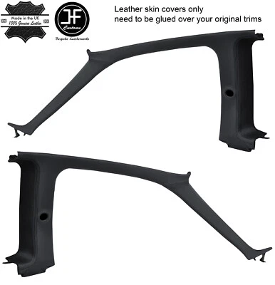 BLACK STITCH 2X A B PILLAR TRIM LEATHER COVERS FITS HONDA PRELUDE MK5 1997-2002 - Image 1 of 2