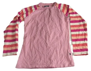 Toobydoo Girls Pullover Long Striped Sleeve Top Causal Light Pink Size 8Y G001 - Picture 1 of 5