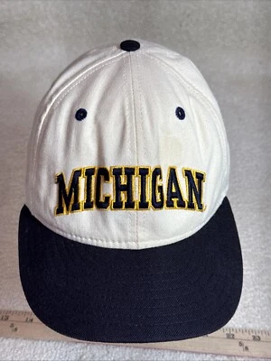 Vintage-University Of Michigan-Rose Bowl-New Era-Wool Fitted Hat Cap-7 1/4-USA - Image 1 of 4