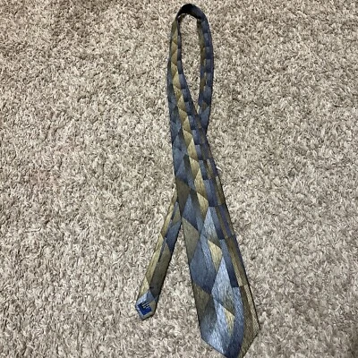 Corbata para hombre Cocktail Collection 100 % seda 57,5" x 3,75" geométrica arenisca oliva Foto 1 de 4