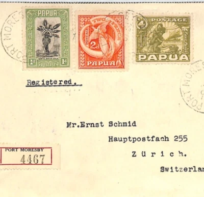 PAPUA Cover Port Moresby Registered Switzerland Zurich 1934{samwells}XC312 - Image 1 of 4