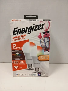 Energizer Smart Wifi LED Colored Light Bulbs, 2 Pack A19 - Picture 1 of 4