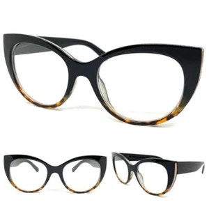 Women Oversize Retro Cat Eye READING Eye Glasses Readers Large Black Frame +3.50 - Picture 1 of 6
