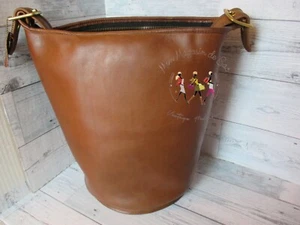 Saco de lona grande de cuero tostado británico COACH vintage de Nueva York - EVC - Imagen 1 de 11