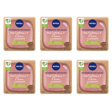 6pz NIVEA Detergente viso solido NATURALLY CLEAN Illumin. Rosa & Vitamina E 75g