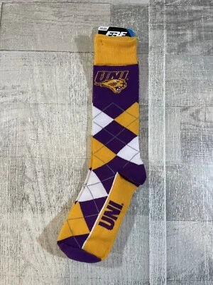 University Of Northern Iowa Unisex Argyle Socks NEW With Tags Football Basktball - Image 1 of 4