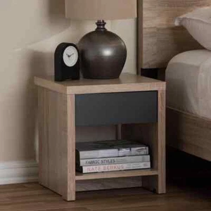 Jamie 1-Drawer 1-Shelf Light Brown Wood Nightstand - Picture 1 of 7