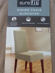 Sure Fit Stretch Honeycomb Beach House Tan Dining Chair Slipcover NIP - Picture 1 of 6