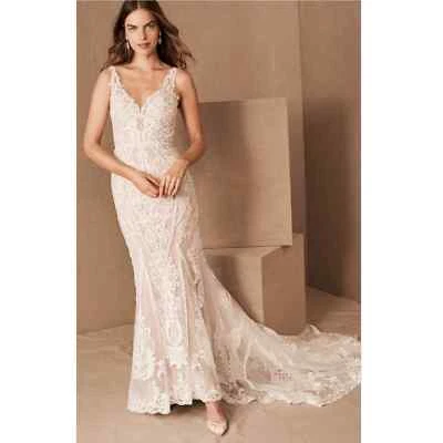 Anthropologie BHLDN x Wtoo by Watters Viola Gown Ivory/Tawny MSRP $1650 Sz 4 - Image 1 of 4