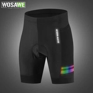 WOSAWE Men Cycling Breathable Shorts Road Bike 3D Padding Reflective Tights - Picture 1 of 11