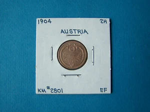 AUSTRIA COINS 1904 YEAR 2 HELLER NICE COPPER COIN. - Bild 1 von 2
