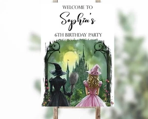 Personalised wicked birthday Welcome Sign - Fairies Birthday Party decoration - Picture 1 of 1