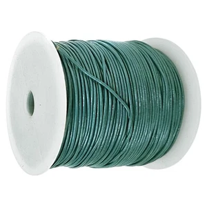 Lederschnur (ab 0,33 €/m) Rund 1 mm. Türkis. Lederband. Länge: wählbar - Bild 1 von 3