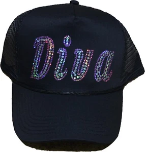 Women Fitness Barbie white Cap Bling glitter Sparkly Workout Fitness Yoya Hat - Picture 1 of 2