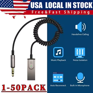 Lote de micrófono receptor Bluetooth de 3,5 mm adaptador auxiliar a Bluetooth 5.1 EE. UU. para automóvil - Imagen 1 de 20
