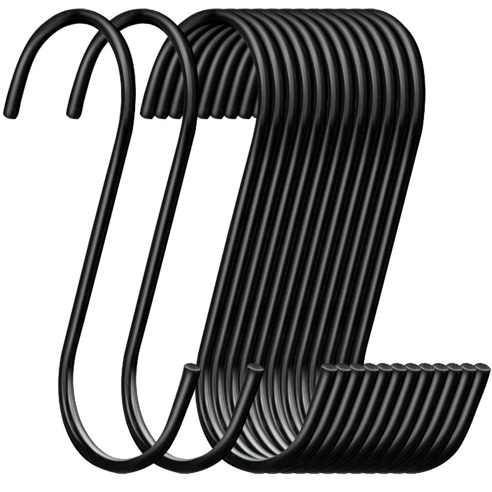 30 Pack Black S Hooks Steel Heavy Duty Hanging Pots Pans Plants Coffee Mugs