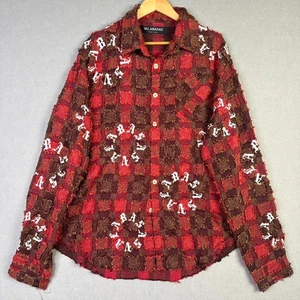 RARE Valabasas Red Ripped Repaired Street Fashion Shirt Size L Designer - Picture 1 of 11