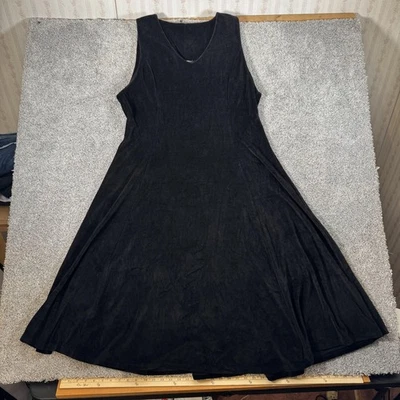 Vintage 90s Ellen Ashley Velvet Dress XL Dark Romantic Goth Vamp Witchy Morticia - Image 1 of 4