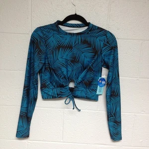 Wave Zone langärmliges kurzärmliges bauchfreies Damen-Schwimmenshirt Oberteil Größe Medium neu mit Etikett - Bild 1 von 6