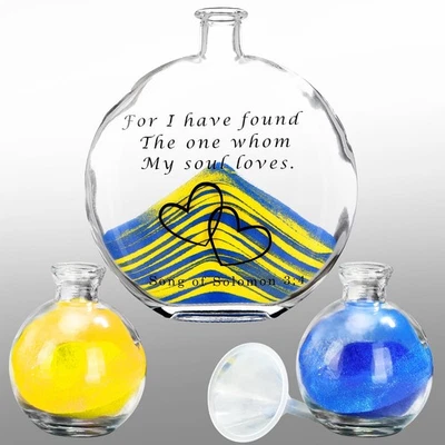 Conjunto Unity Arena para Ceremonia de Boda Incluye 3 Jarrones Decorativos, Azul Amarillo Sa... Foto 1 de 4