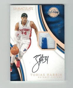 TOBIAS HARRIS 2016-17 Panini Immaculate GOLD PATCH AUTO #7/10 Game Worn On Card - Picture 1 of 2