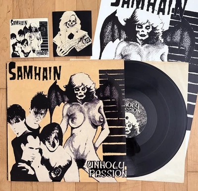 SAMHAIN Unholy Passion EP: Stickers + Poster MISFITS Danzig METALLICA VG+ - Image 1 of 2