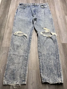 Vintage 80s Mens Wrangler Acid Wash Distressed Jeans Sz 38x32 USA Grunge 39904LI - Picture 1 of 15