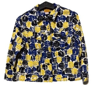 Ruby Rd. Petite Damen weiße Jeansjacke geometrisches/geblümtes mehrfarbiges Muster - Bild 1 von 11