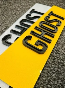 PAIR OF GHOST NUMBER PLATES ROAD LEGAL FRONT & REAR GLOSS BLACK - Picture 1 of 1
