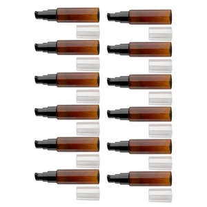 12 Pcs Brown 30 ml Refillable Press Bottles Lotion Containers Portable - Foto 1 di 12