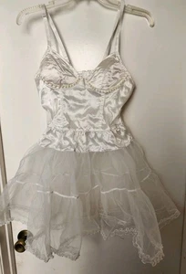 Elegant Moments Junior Gr. S weiß transparent Stufen Tüll Spaghettiträger Kleid - Bild 1 von 3