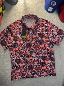 Under Armour Playoff Polo Hot Air Balloons Print Size Large UPF30+ Stretch Wick - Picture 1 of 10
