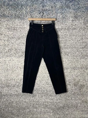 Pantalones negros vintage de terciopelo Gianni Versace Couture talla italiana 11 25x24 Foto 1 de 4
